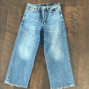 Banana Republic high rise wide leg crop jeans 28